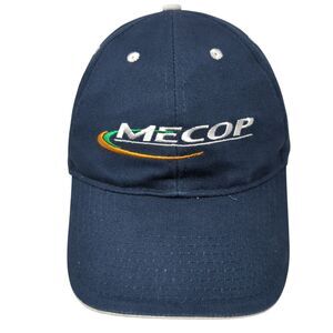 MECOP Strapback Hat Blue One Size Adjustable Solid 6 Panel Hit Wear